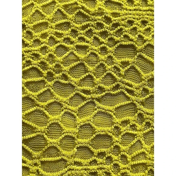 Ann Taylor Neon Yellow Crochet Overlay Top Women’s S – Y2K Retro 80s 90s Fishnet - Picture 9 of 9